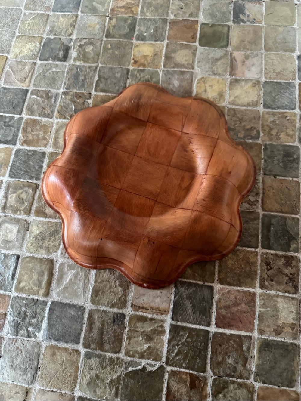 Wooden platter Handcrafted Wooden Flower Bowl decor